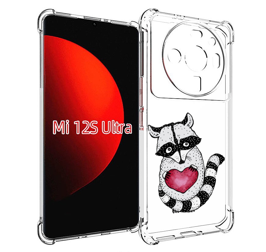 

Чехол MyPads Енот с сердечком для Xiaomi 12S Ultra, Прозрачный, Tocco