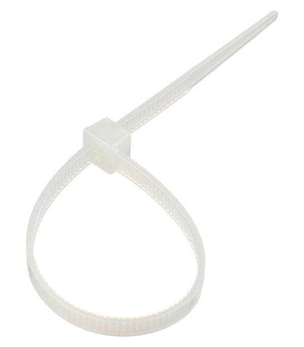 фото Стяжка кабельная европартнер 150х3,5 мм нейлонoвая белая (100 шт.)