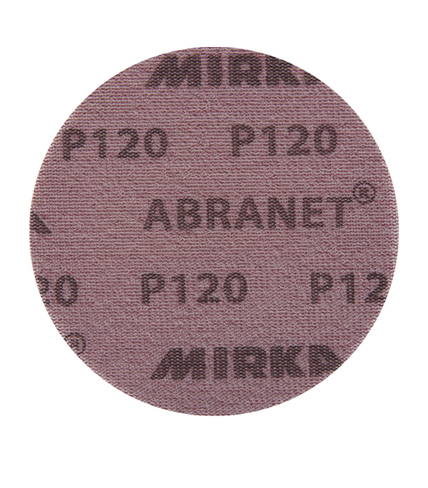 Диск шлифовальный Mirka Abranet d150 мм P120 на липучку сетчатая основа (5 шт.) шлифовальный круг на нетканой основе mirlon 150 мм р1500 mirka 8024101094
