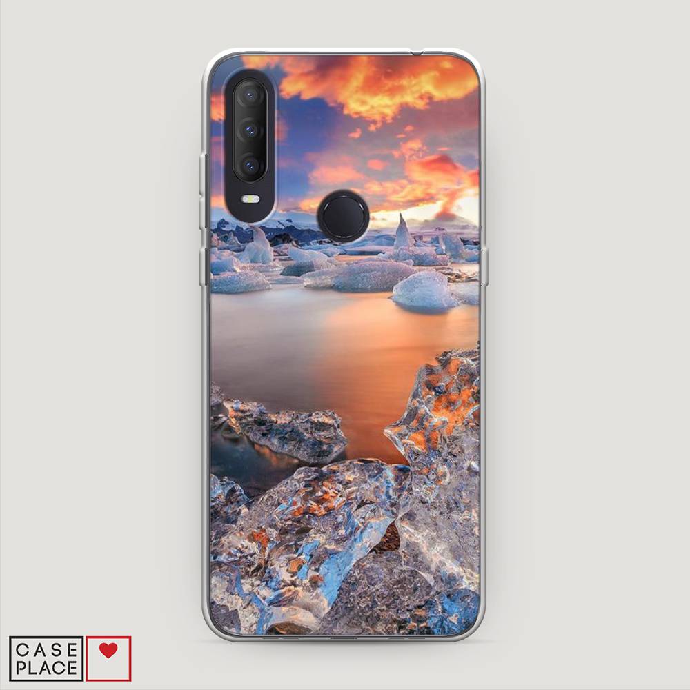 

Чехол на Alcatel 1S (2020) "Ледники", Синий;оранжевый, 170850-2