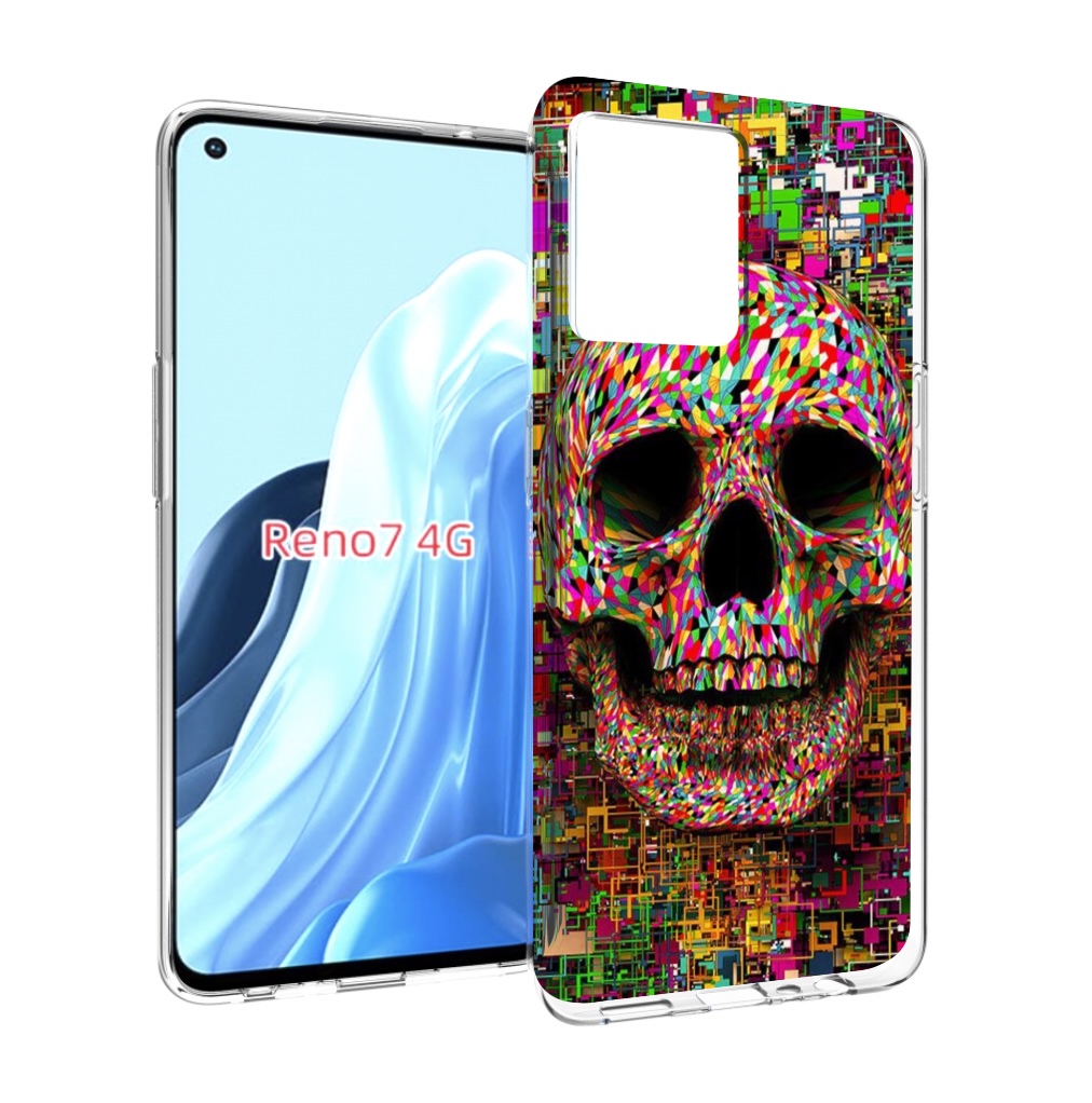 

Чехол MyPads череп красочные цвета для OPPO RENO 7 4G, Прозрачный, Tocco