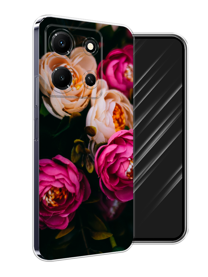 

Чехол Awog на Infinix Note 30i "Розовые пионы на черном", Розовый;черный, 3104350-8