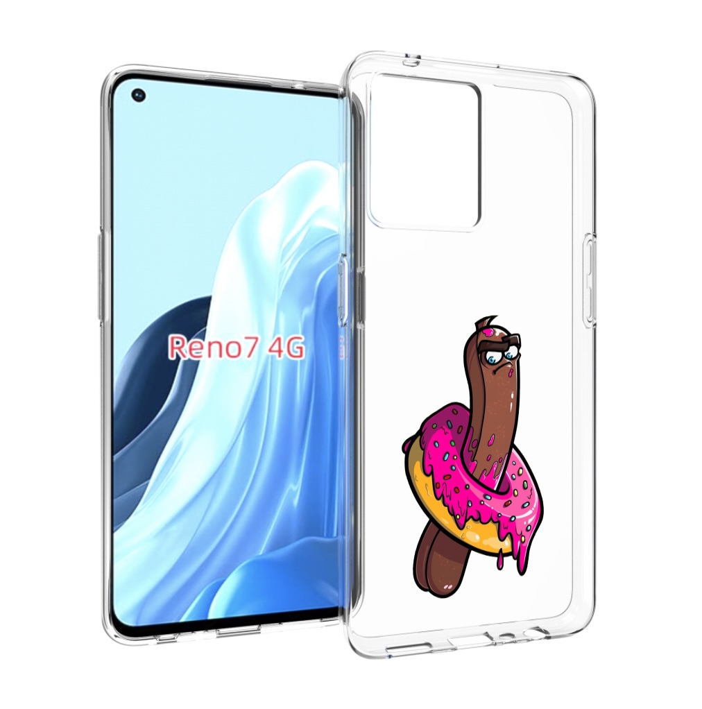 

Чехол MyPads эклер в пончике для OPPO RENO 7 4G, Прозрачный, Tocco
