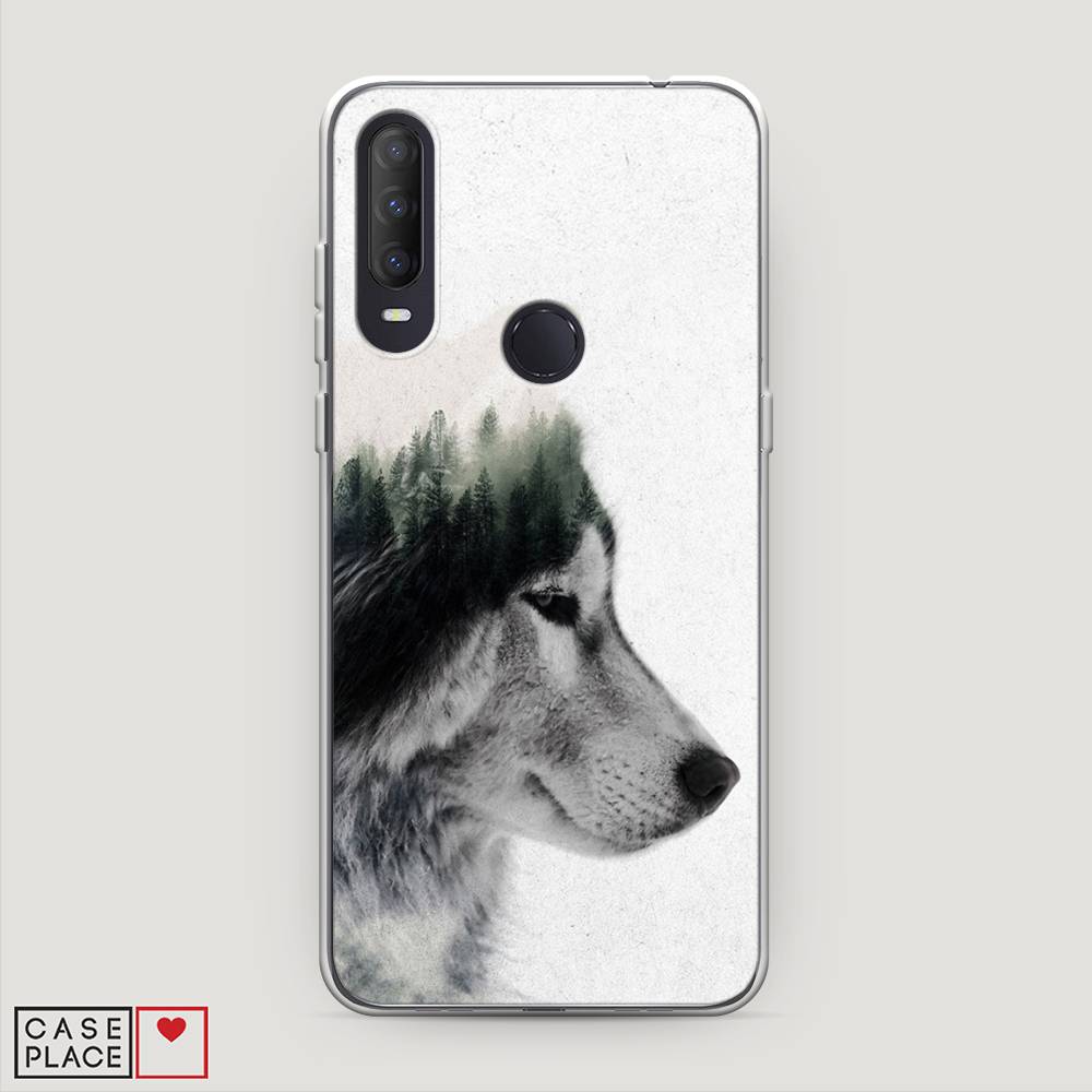 

Чехол на Alcatel 1S (2020) "Волк лес", Серый;белый, 170850-1
