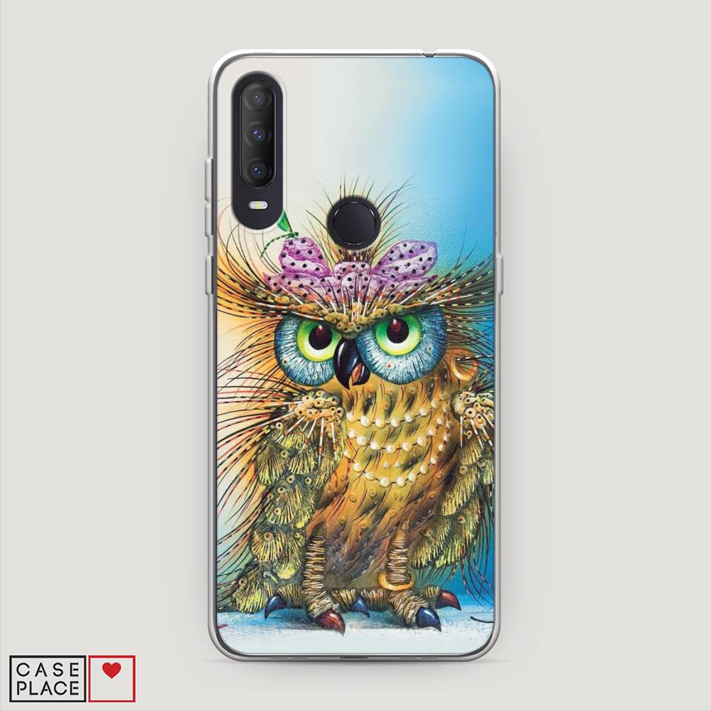 

Чехол на Alcatel 1S (2020) "Модная сова", Коричневый;голубой, 170850-1