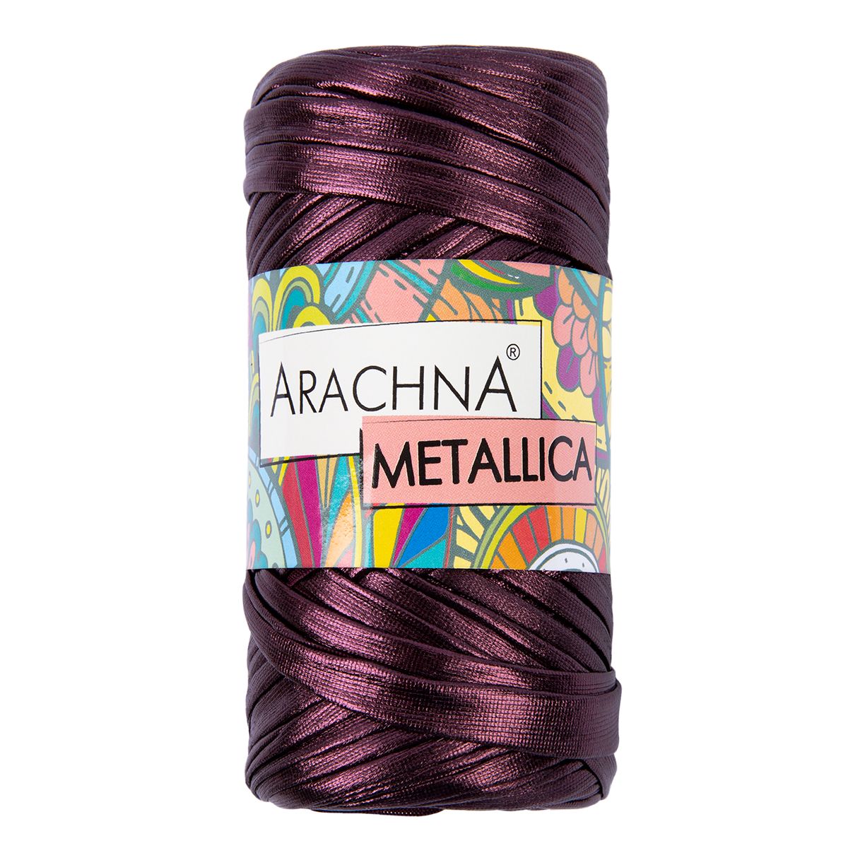 

Пряжа ARACHNA METALLICA 100% полиэстер 4 шт х 115 г 50 м №07 винный, Бордовый