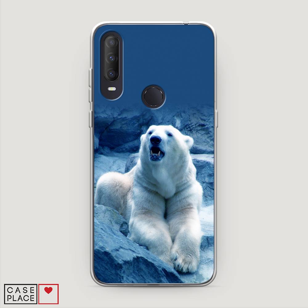 

Чехол на Alcatel 1S (2020) "Белый медведь", Голубой;белый, 170850-1