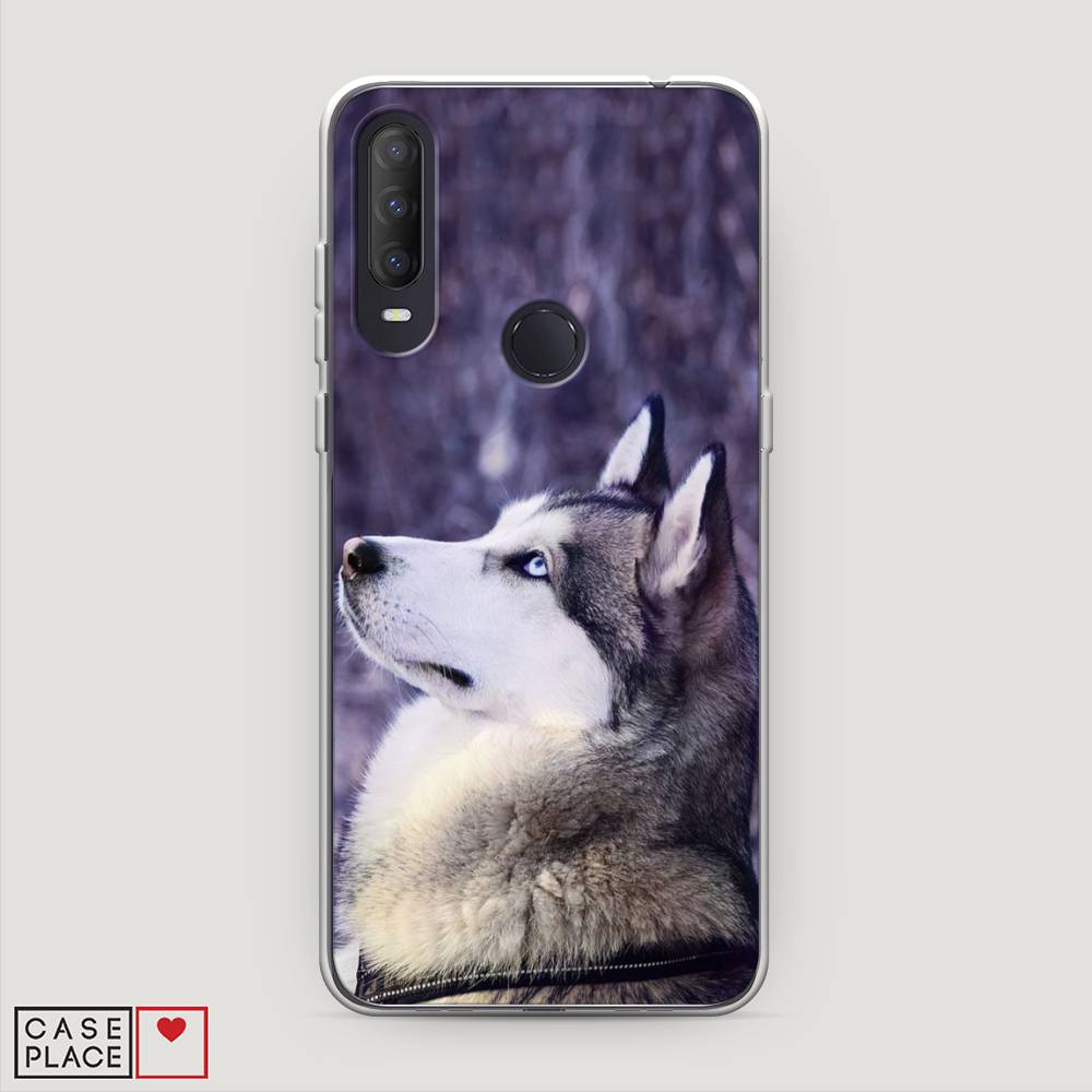 

Чехол на Alcatel 1S (2020) "Хаски 1", Фиолетовый;белый, 170850-1