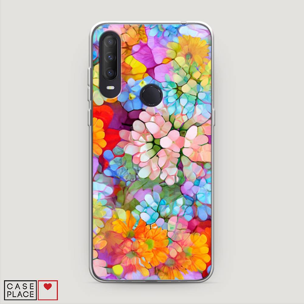 

Чехол на Alcatel 1S (2020) "Цветы витраж", Оранжевый;розовый;голубой, 170850-3