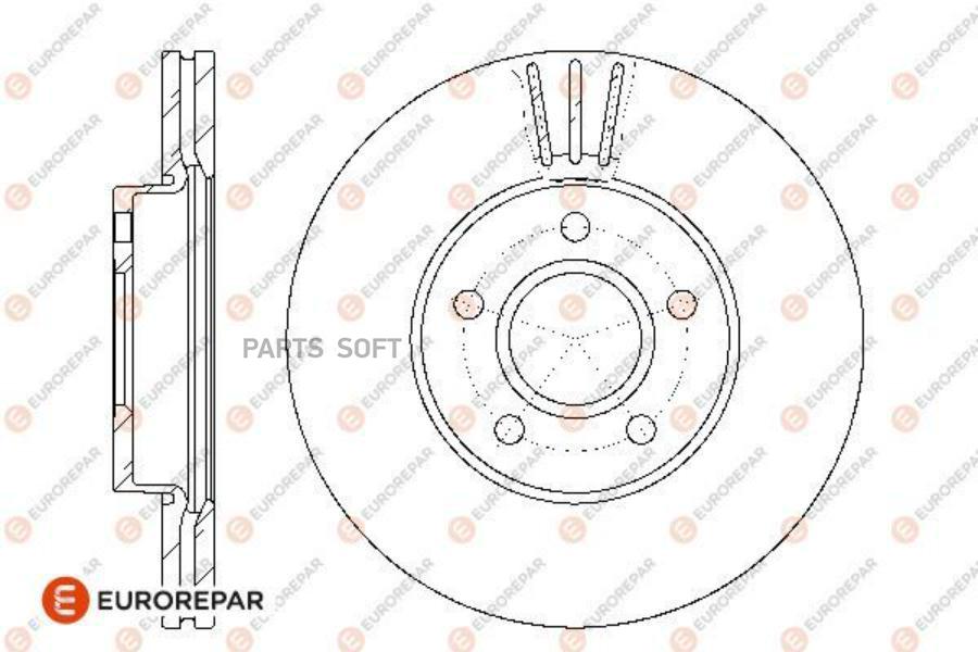 

Диск тормозной передний (к-т 1 шт) FORD FOCUS II/III/C-MAX 03-/VOLVO S40 04- EUROREPAR 166