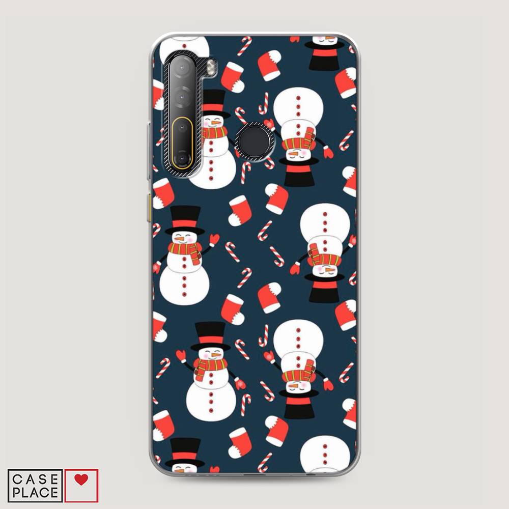 

Чехол на HTC Desire 20 Pro "Синие снеговики", Синий;белый;красный, 102750-5