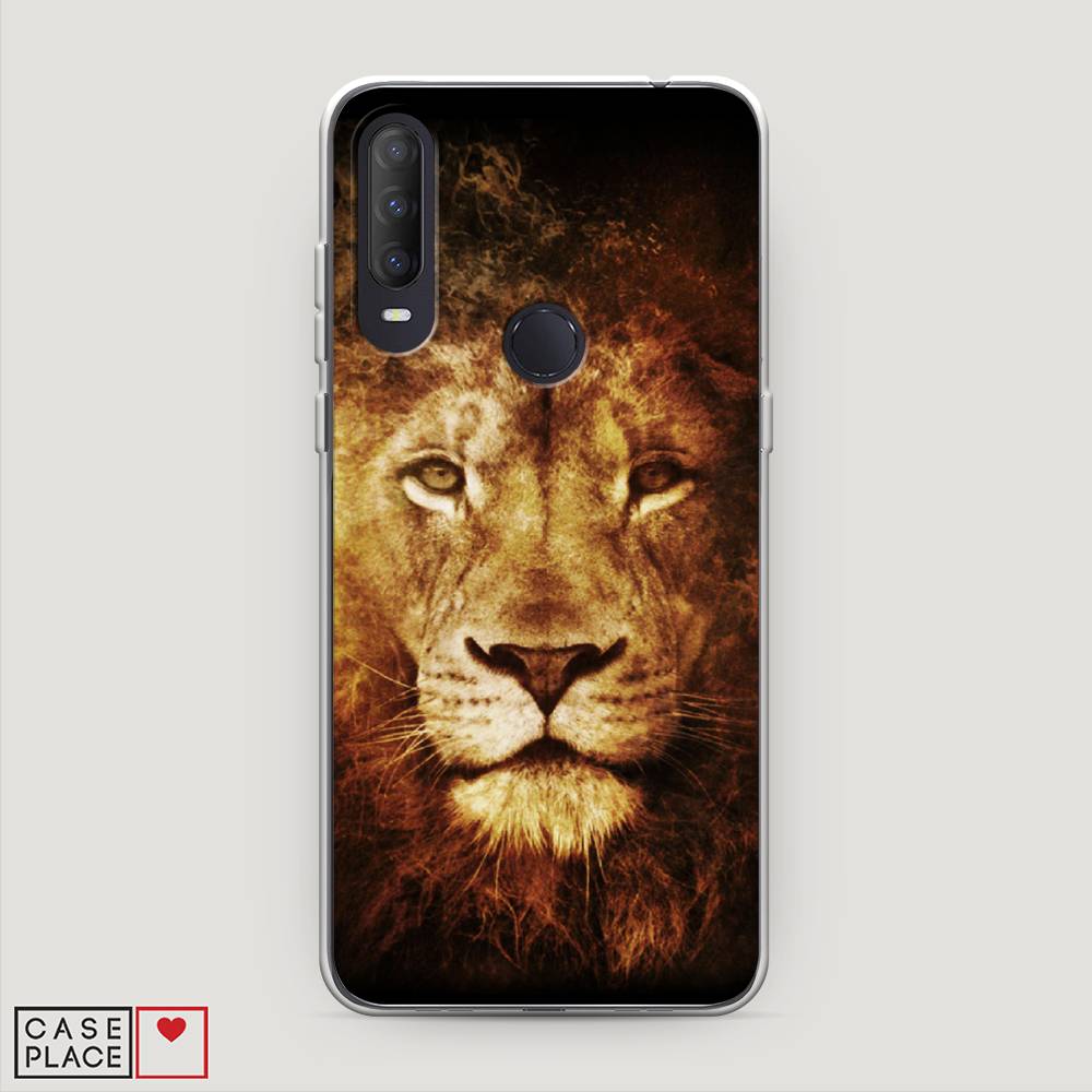 

Чехол на Alcatel 1S (2020) "Лев", Черный;коричневый;желтый, 170850-6