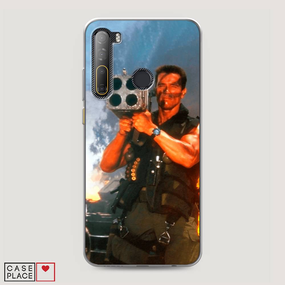 

Чехол на HTC Desire 20 Pro "Арнольд Шварцнеггер с базукой", Голубой;коричневый, 102750-6