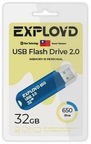 

Флешка Exployd 32 ГБ голубой (EX-32GB-650)