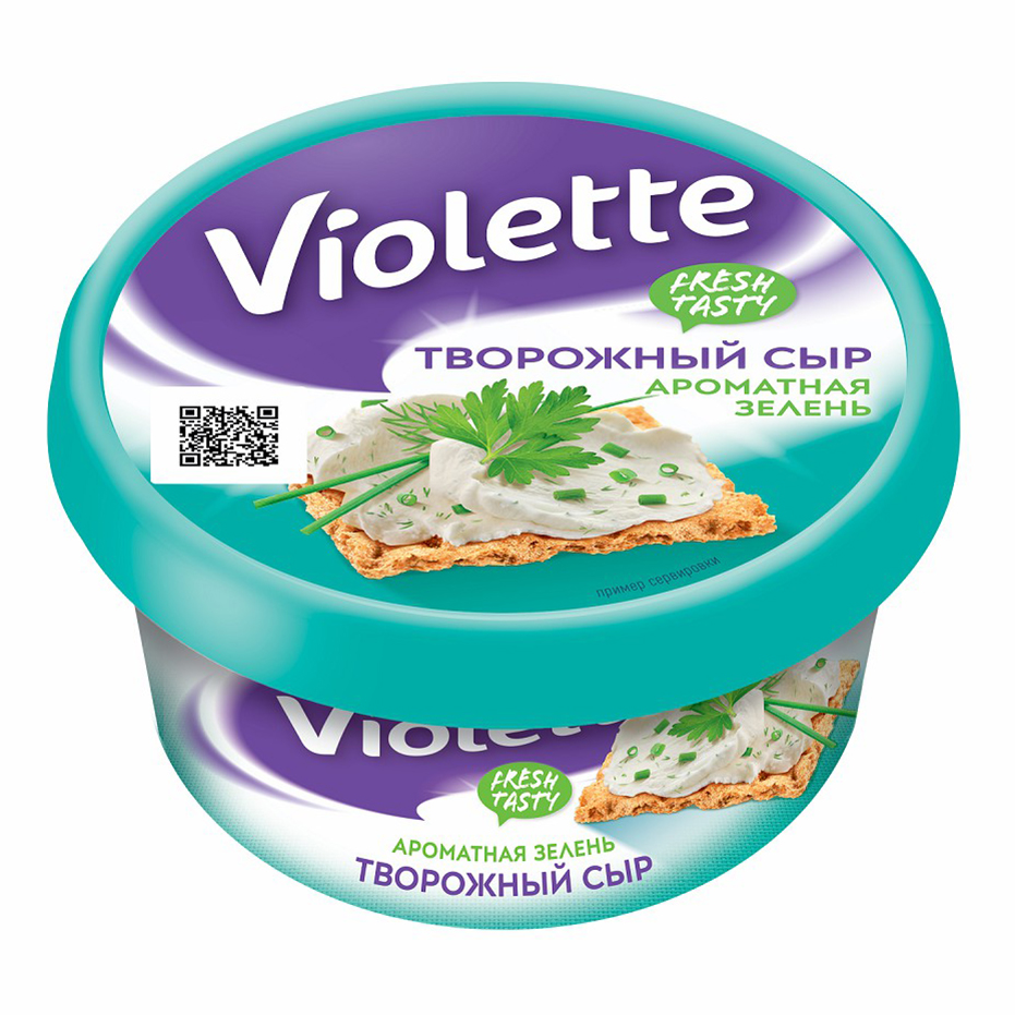 Творожный сыр Violette с ароматной зеленью 70% 140 г