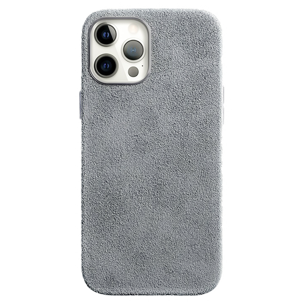 

Чехол из алькантары с MagSafe для iPhone 12 Pro Max, Sancore (Серый), Чехол SANCORE