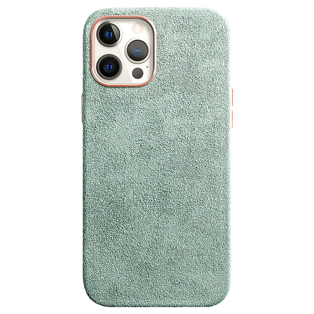 

Чехол из алькантары с MagSafe для iPhone 12 Pro/12, Sancore (Зеленый), Чехол SANCORE