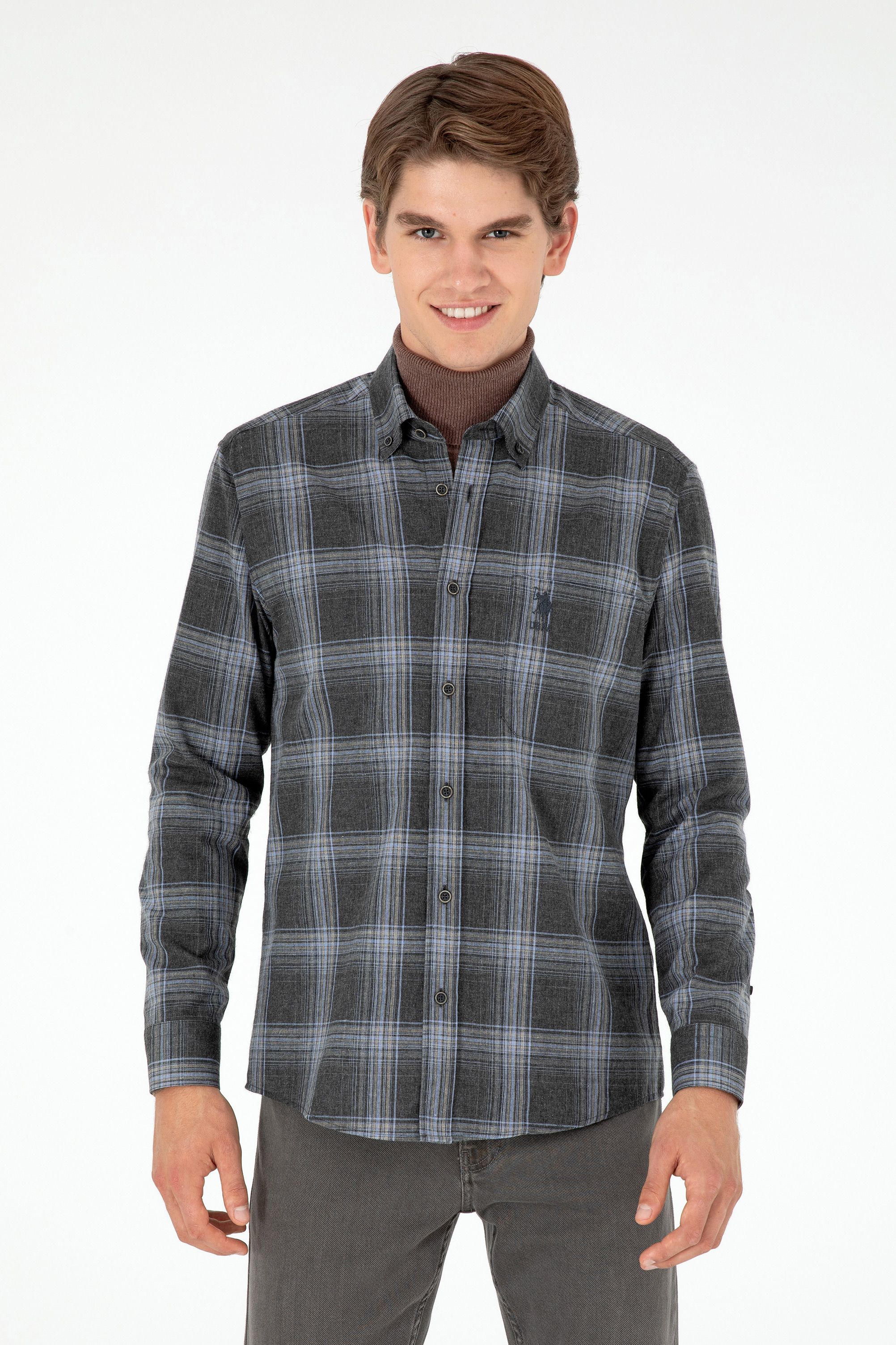 

Рубашка мужская U.S. POLO Assn. G081GL0040KAREL серая L, Серый, G081GL0040KAREL