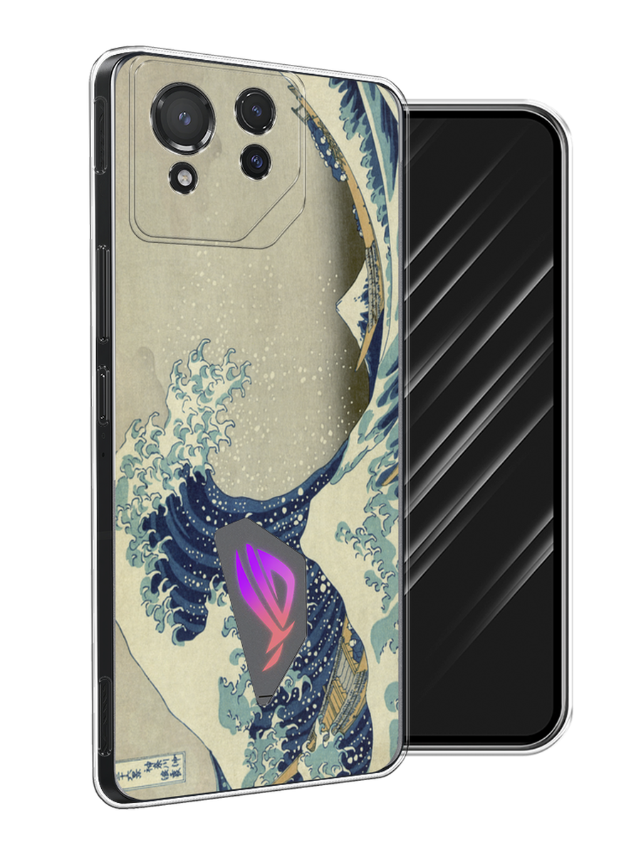 

Чехол Awog на Asus ROG Phone 8 "Большая волна в Канагаве", Серый;синий;голубой, 45150-1