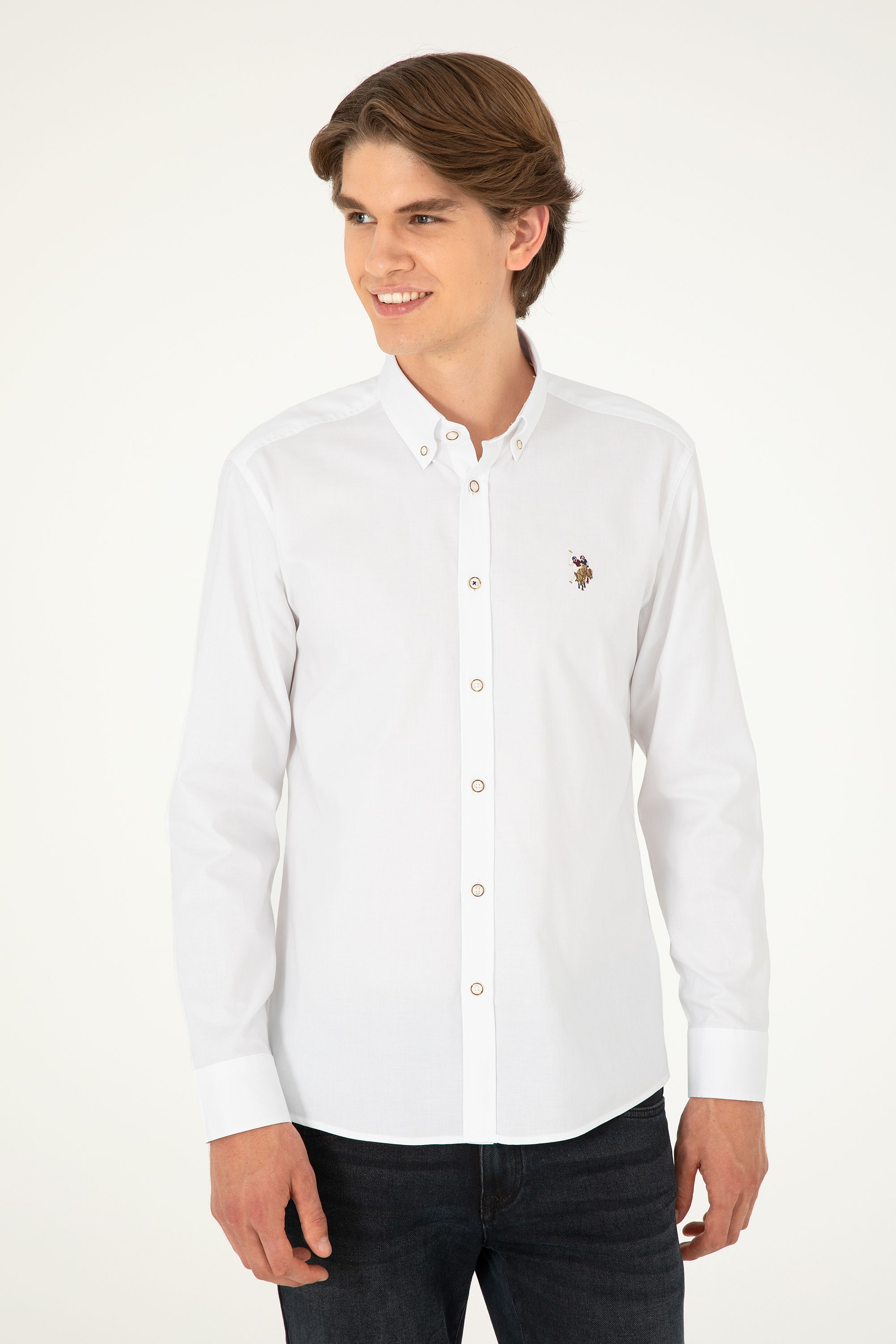 Рубашка мужская U.S. POLO Assn. G081SZ0040CEDCOLORREG024K белая XL