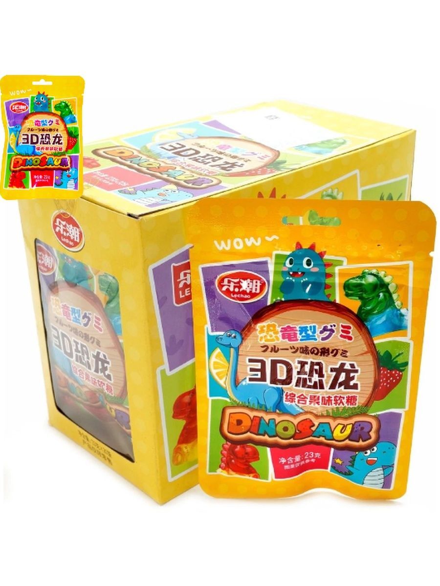 Мармелад жевательный Deer DaDa фруктовый в форме динозавриков 23 г х 20 шт