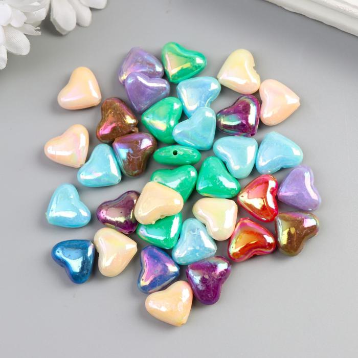 

Бусины для творчества Арт Узор пластик Сердечко перламутр 20гр 1,5х1,2х0,5 см, 2шт, Разноцветный