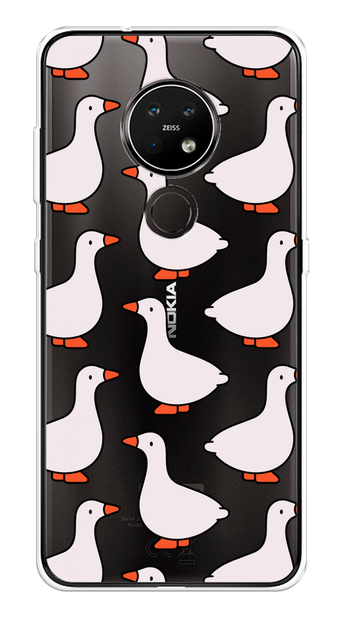 

Чехол на Nokia 6.2/7.2 "Гуси", Прозрачный;белый;оранжевый, 123150-1