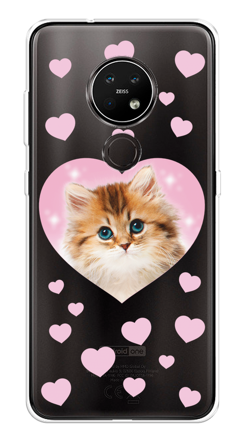 

Чехол на Nokia 6.2/7.2 "Котенок в сердце", Розовый;оранжевый;белый;прозрачный, 123150-1