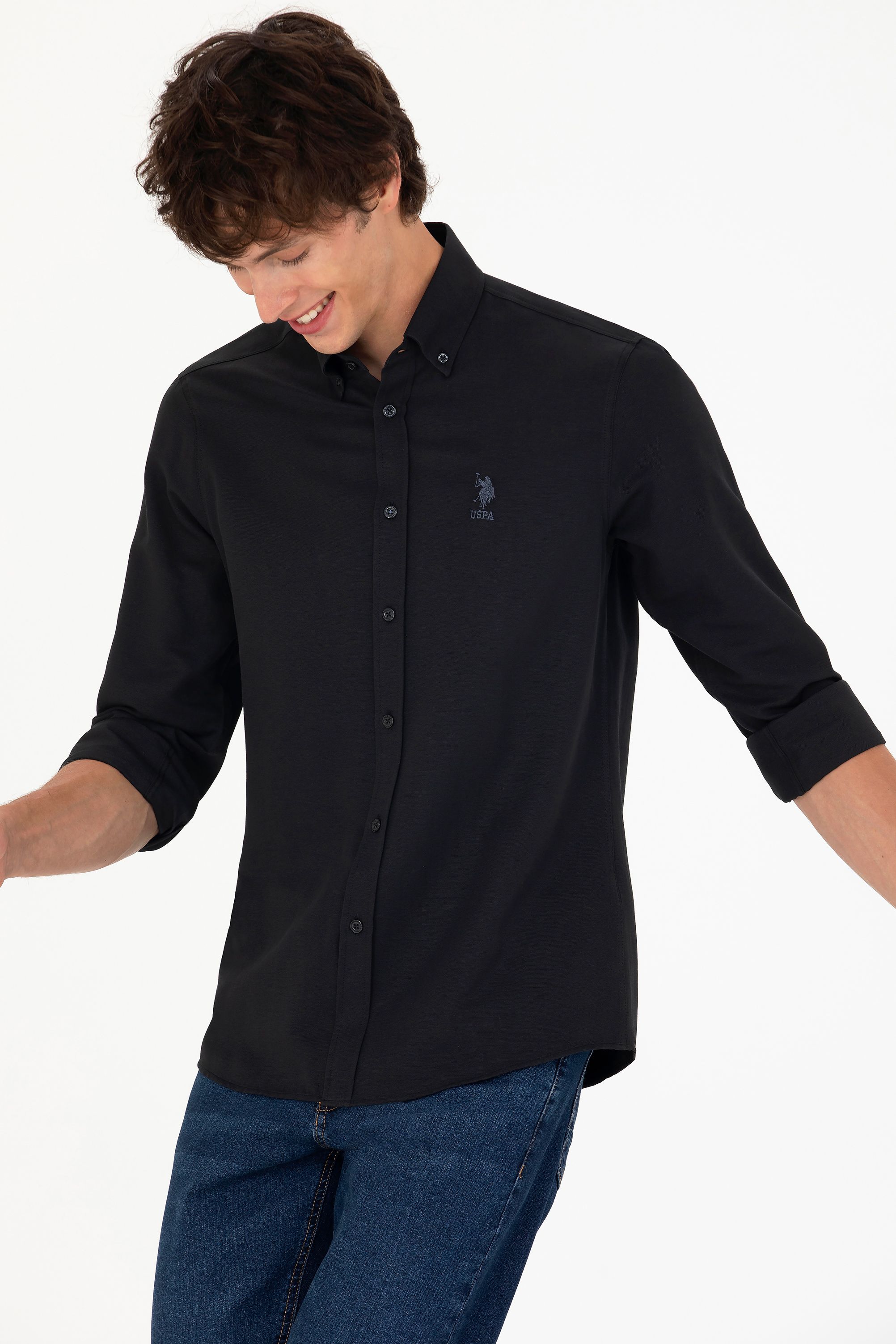 

Рубашка мужская U.S. POLO Assn. G081GL0040GOX024K черная XS, Черный, G081GL0040GOX024K