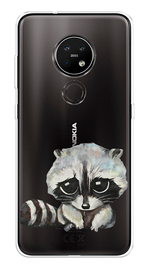 

Чехол на Nokia 6.2/7.2 "Большеглазый енот", Серый;черный;прозрачный, 123150-1