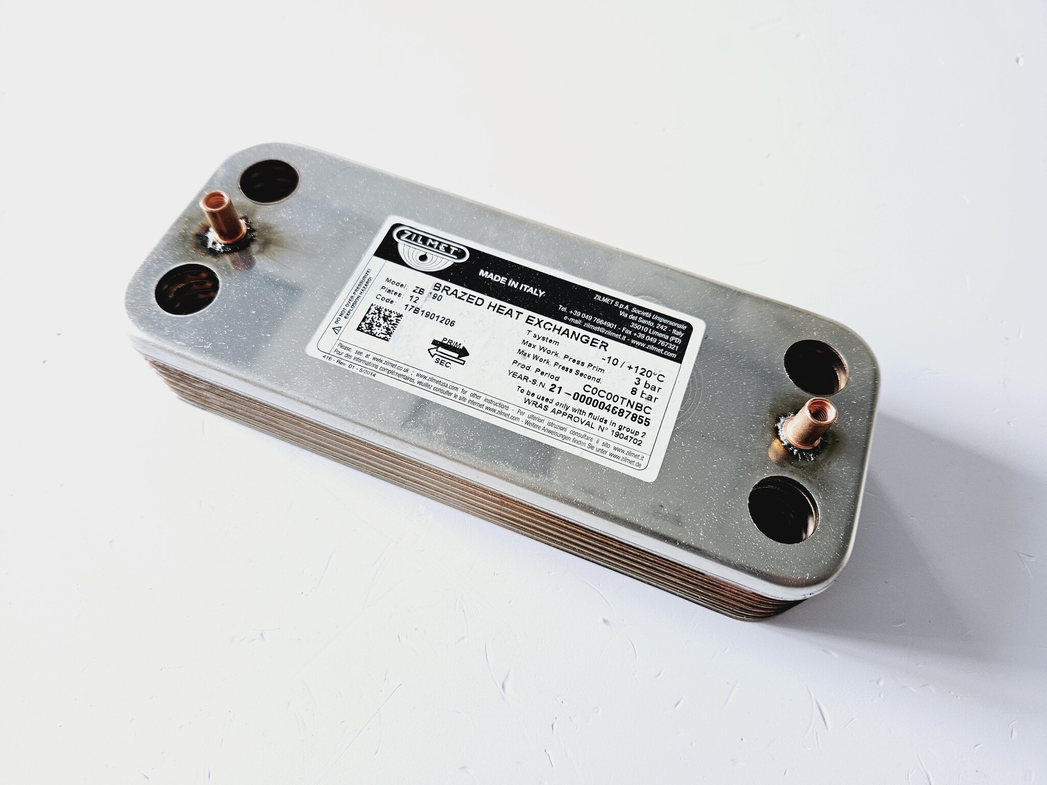 

Теплообменник ГВС (12пл.) BOSCH Euroline/OW (арт. 87054062640), Серебристый