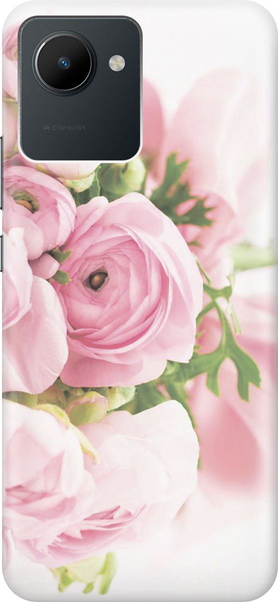 

Силиконовый чехол на realme C30 с принтом "Розовые розы", Белый;розовый, 1566200