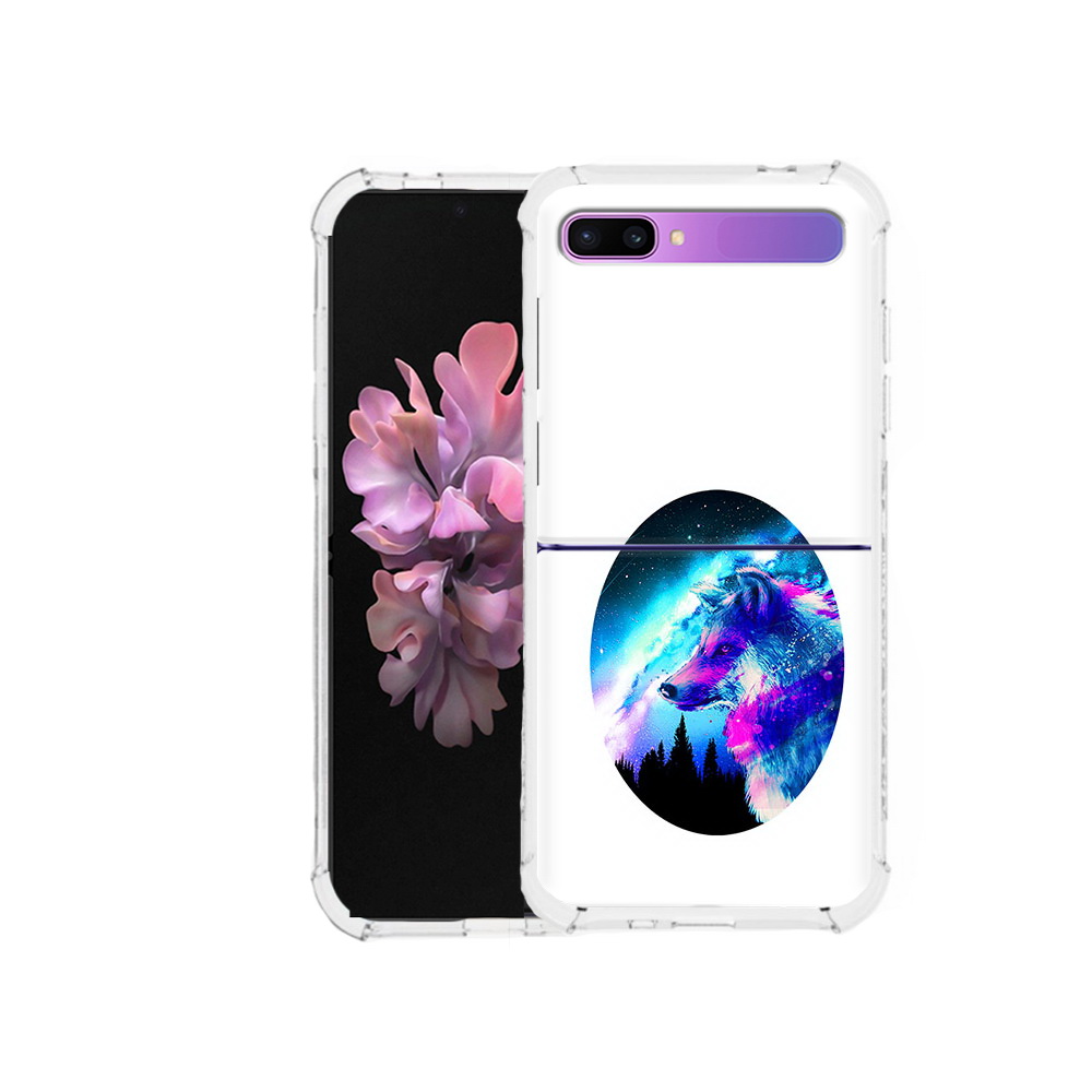 

Чехол MyPads Tocco для Samsung Galaxy Z Flip голубой волк (PT226935.587.293), Прозрачный, Tocco
