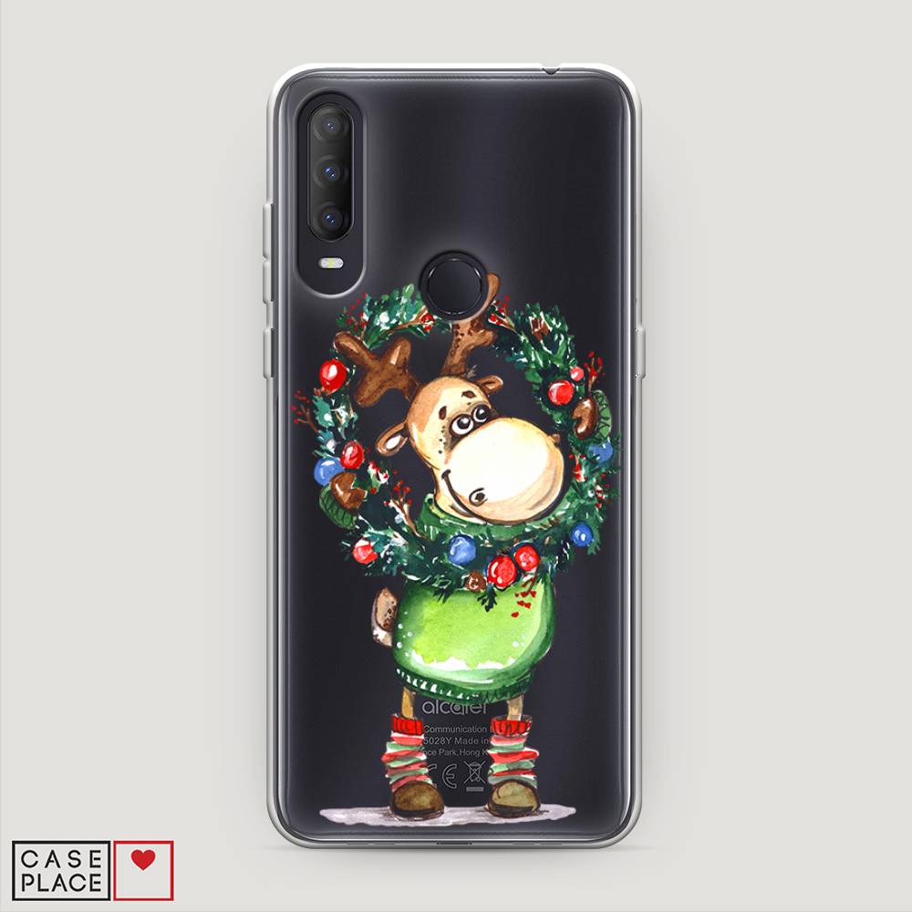 

Чехол на Alcatel 1S (2020) "Олень с новогодним венком", 170850-4
