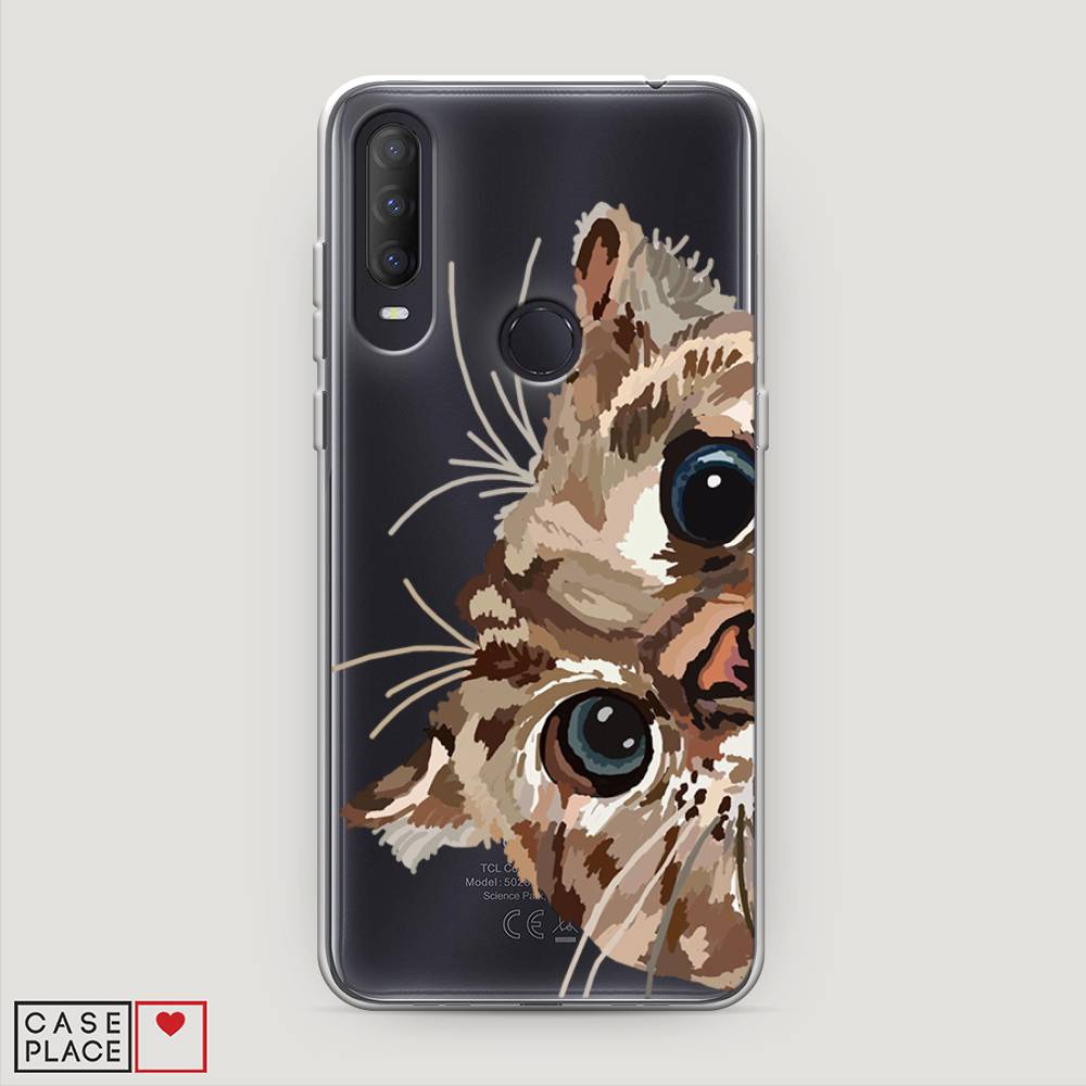 

Чехол на Alcatel 1S (2020) "Любопытный кот", Коричневый;синий;черный, 170850-1