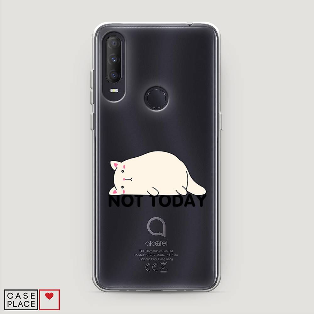 

Чехол на Alcatel 1S (2020) "Cat not today", Белый;розовый;черный, 170850-1