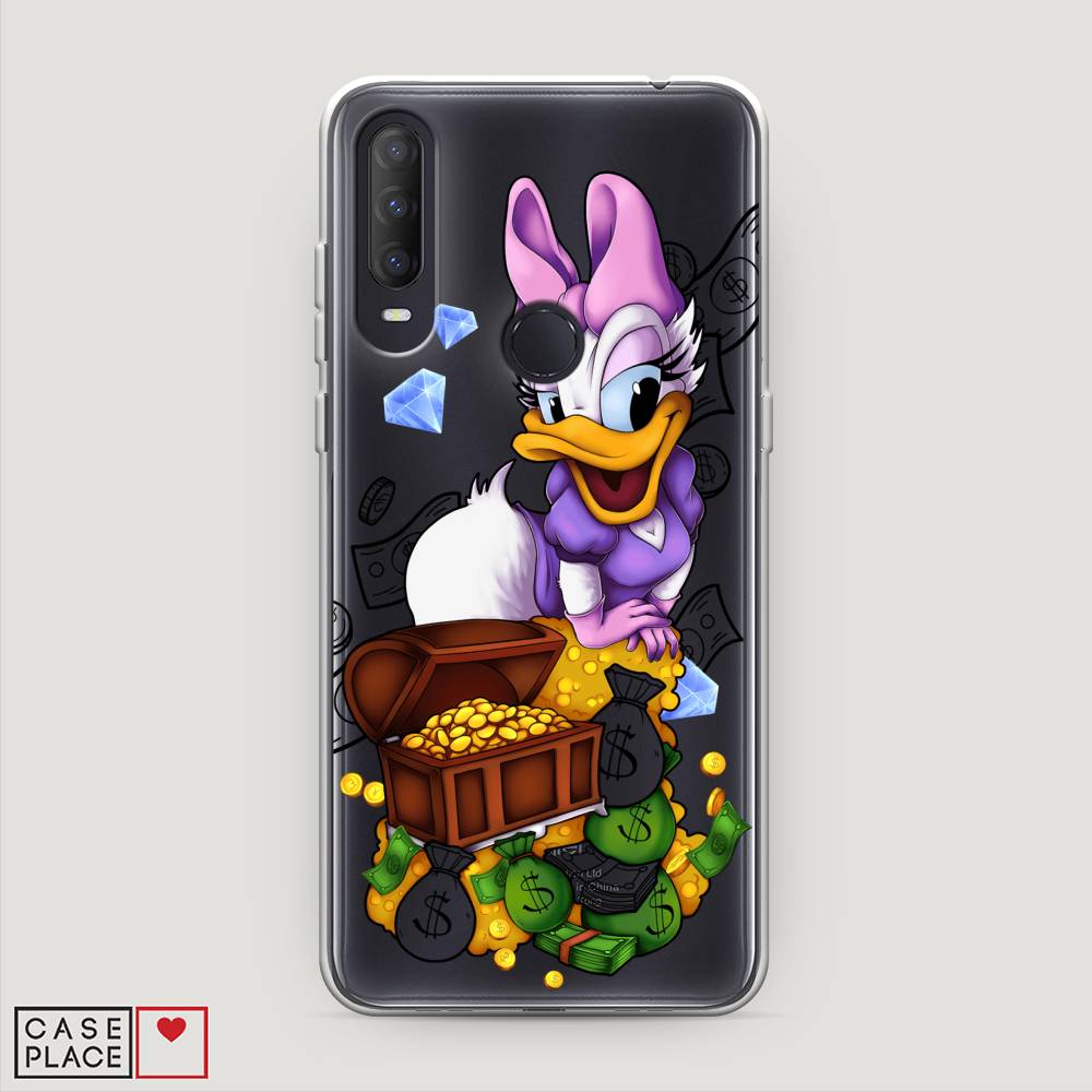 

Чехол на Alcatel 1S (2020) "Rich Daisy Duck", Коричневый;белый;фиолетовый, 170850-6