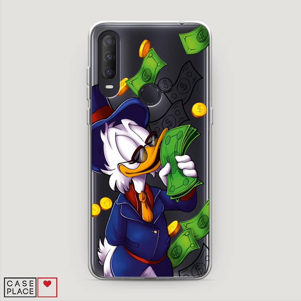

Чехол на Alcatel 1S (2020) "Scrooge McDuck with Money", Синий;зеленый;белый, 170850-6