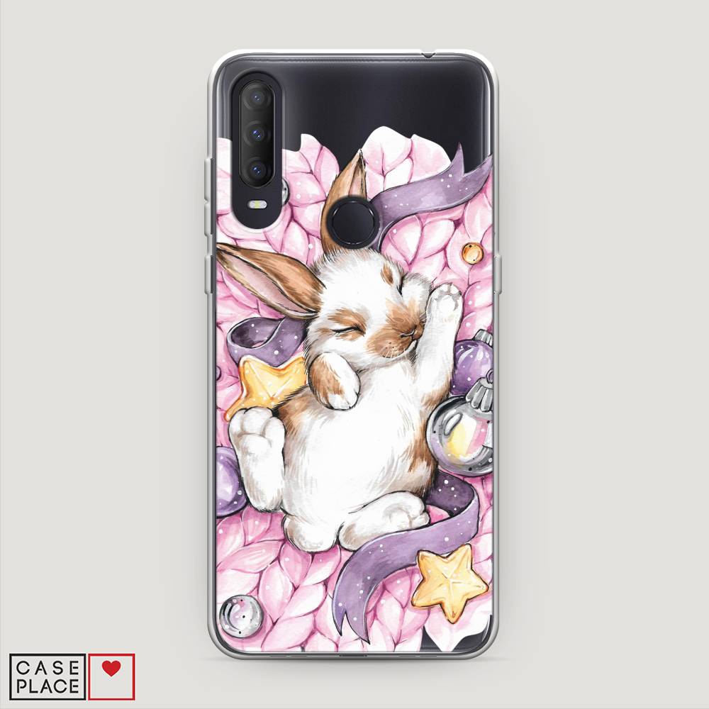 

Чехол на Alcatel 1S (2020) "Кролик спит", Розовый;белый, 170850-5