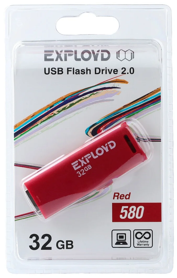 

Флешка Exployd 32 ГБ красный (32GB-580)
