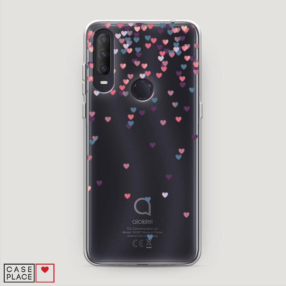 

Чехол на Alcatel 1S (2020) "Посыпка сердечки", Розовый;фиолетовый, 170850-3