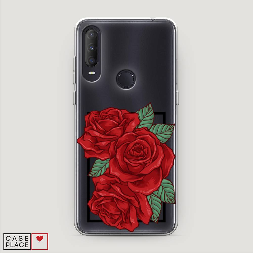 

Чехол на Alcatel 1S (2020) "Три алые розы", Красный, 170850-2