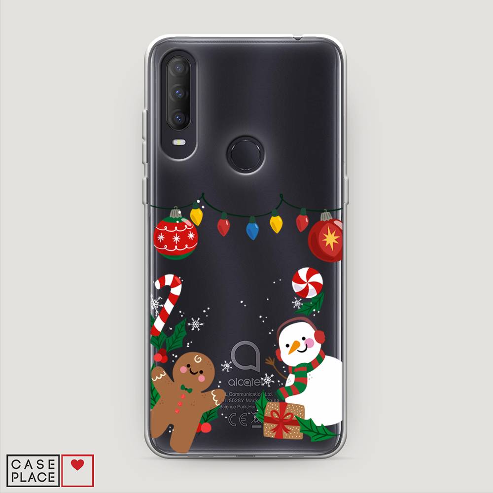 

Чехол на Alcatel 1S (2020) "Новогоднее настроение", Коричневый;красный;зеленый, 170850-5