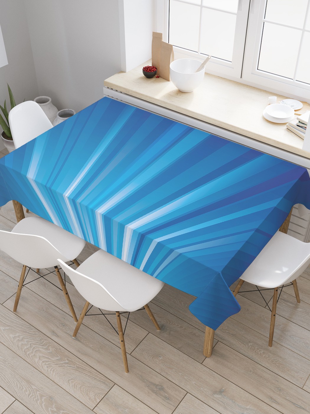 

Скатерть прямоугольная JoyArty "Градиентные лучи" из сатена, 180x145 см, Белый, Градиентные лучи