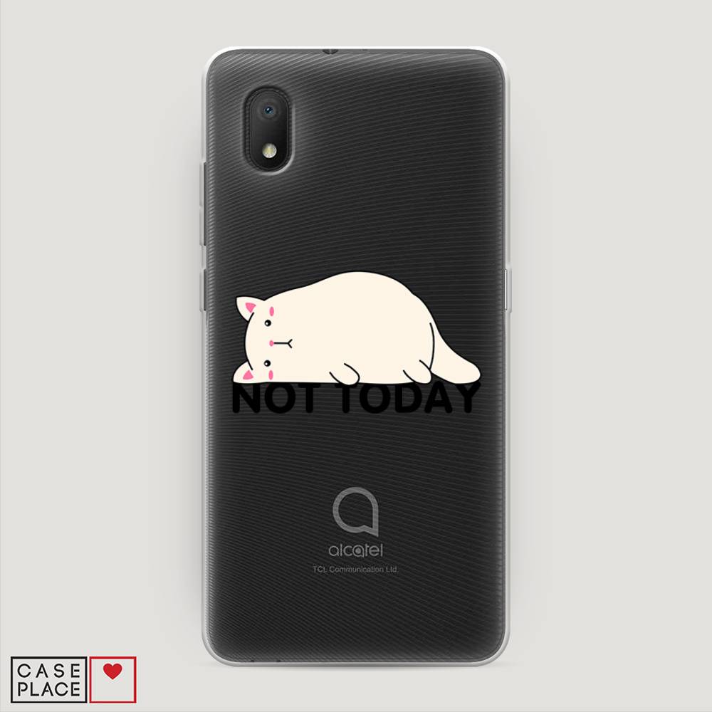

Чехол на Alcatel 1A (2020) "Cat not today", Белый;розовый;черный, 171050-1
