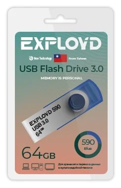 

Флешка Exployd 64 ГБ голубой (EX-64GB-590)