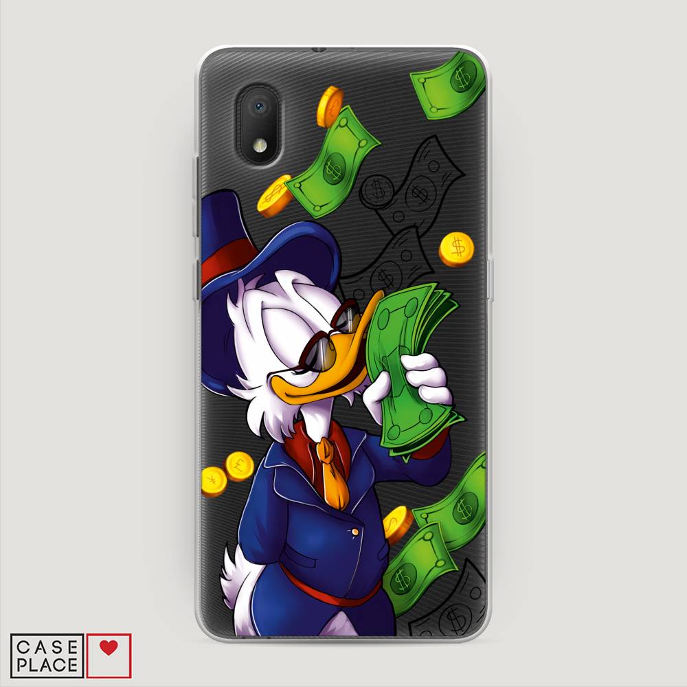 

Чехол на Alcatel 1A (2020) "Scrooge McDuck with Money", Синий;зеленый;белый, 171050-6