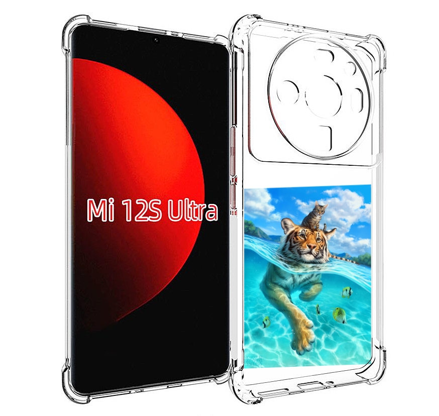 

Чехол MyPads Кот-на-тигре для Xiaomi 12S Ultra, Прозрачный, Tocco