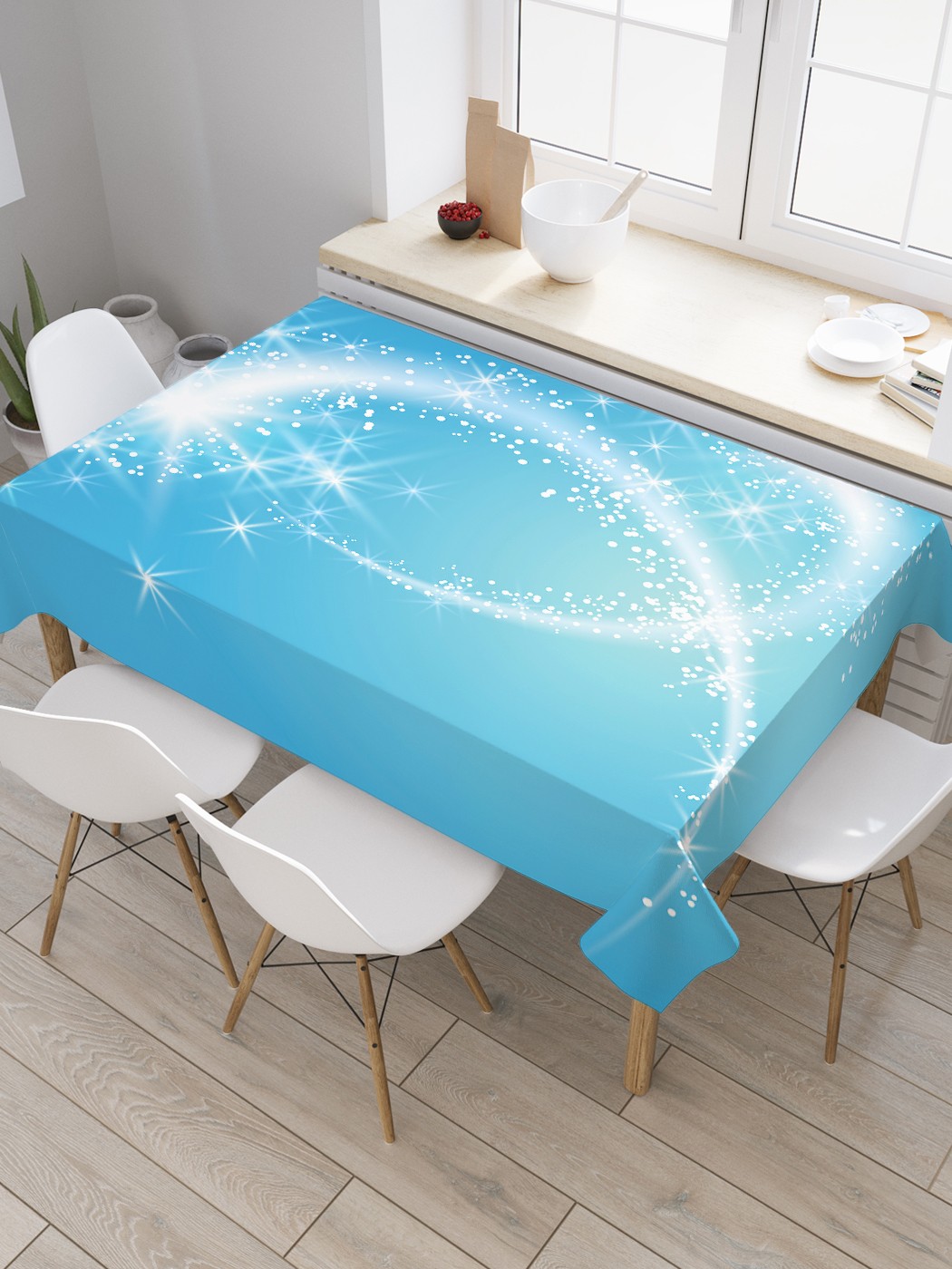 

Скатерть прямоугольная JoyArty "След волшебства" из сатена, 180x145 см, Розовый, След волшебства