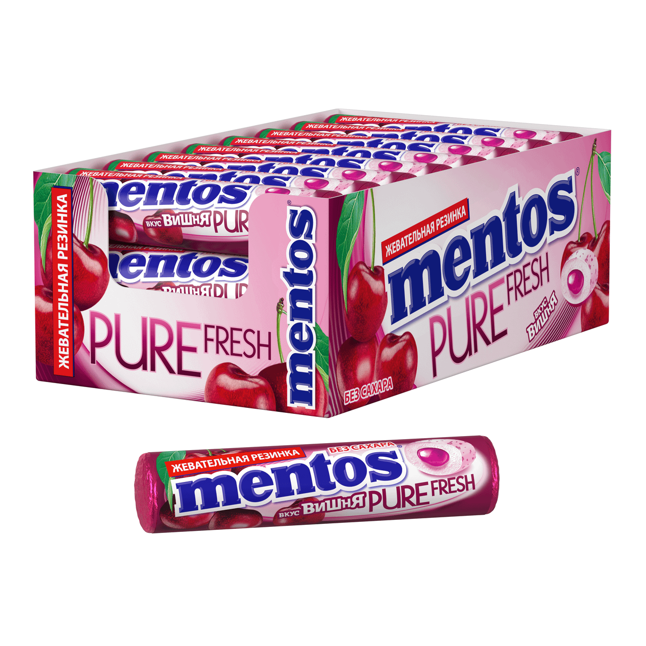 

Жевательная резинка Mentos вишня 15,5 г x 24 шт